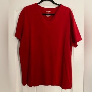Express dark red vneck Tshirt size XXL